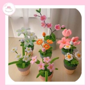 Chậu hoa kẽm nhung mini handmade